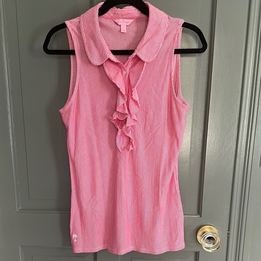 Pink Striped Sleeveless Top